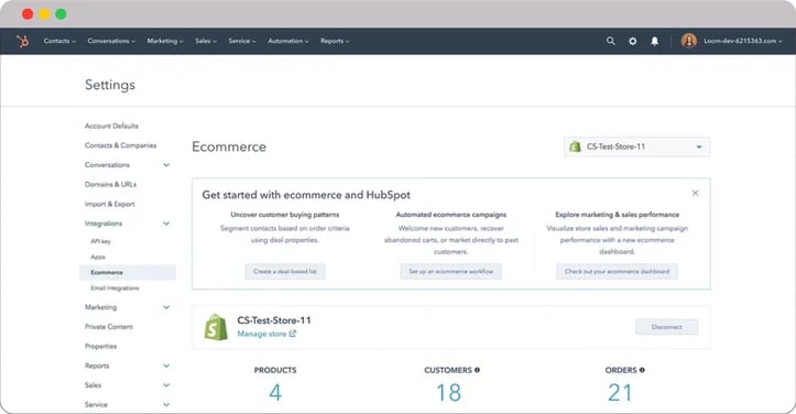 HubSpot-for-ecommere-Shopify-integration