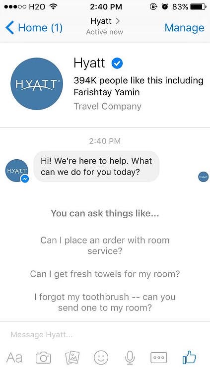 example of customer service messaging